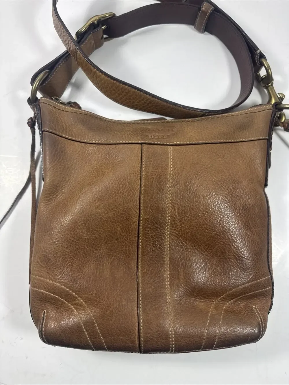 Coach Brown Leather F06S 10398 Crossbody Shoulder Bag